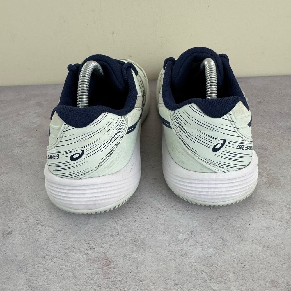ASICS Shoes Men's Size 5.5 Gel Game 9 Pickleball Shoes White Navy Blue Read - Picture 4 of 14